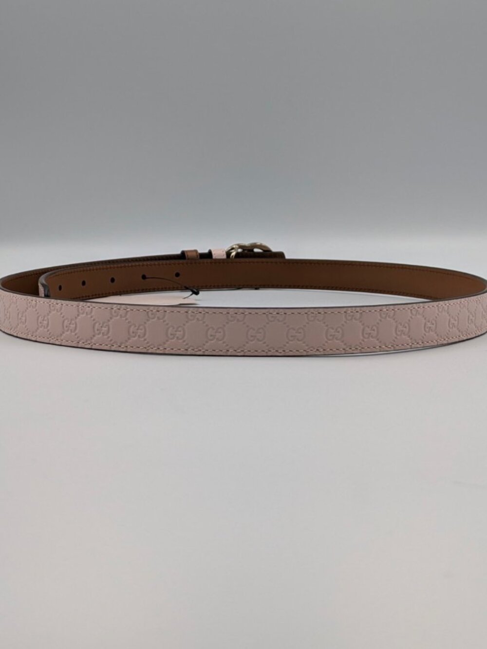 Gucci Women’s GG Marmont Reversible Thin Leather Belt Pink Brown 90cm 847132 - Picture 3 of 14